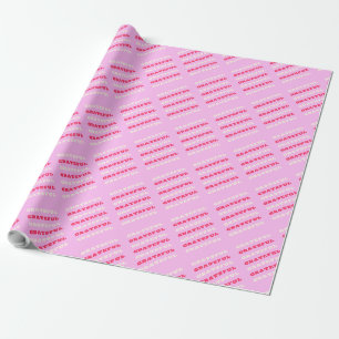 Grateful, Thankful, Gratitude Quote, Pink, Holiday Wrapping Paper