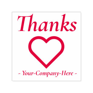 Grateful "Thanks" + Business Name Rubber Stamp