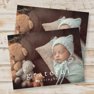 Grateful Thanksgiving Modern Family Photo Holiday Postcard