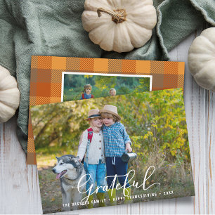 Grateful Thanksgiving Photos Holiday Card