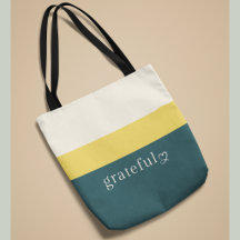 Grateful Tote Bag | Premium Summer Stripe Design