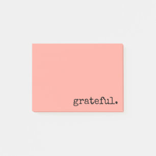 grateful typography orange post-it notes