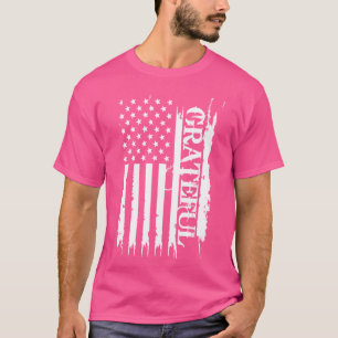 Grateful United States Distressed w US Flag T-Shirt
