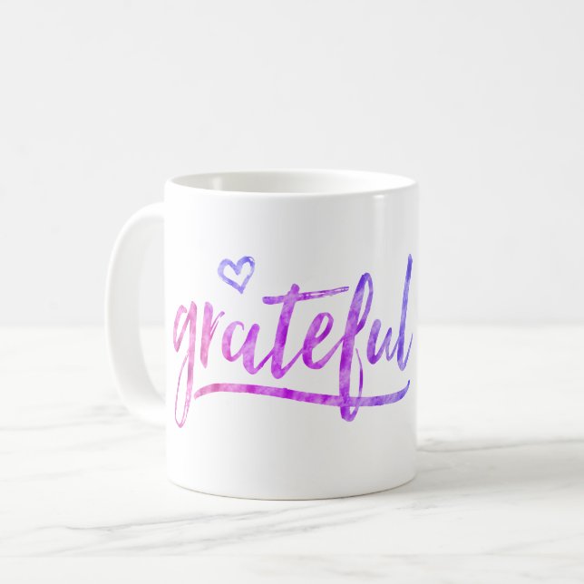 Grateful Watercolor Coffee Mug (Front Left)