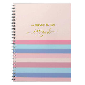 Gratefulness journal pastel color lines in Spanish