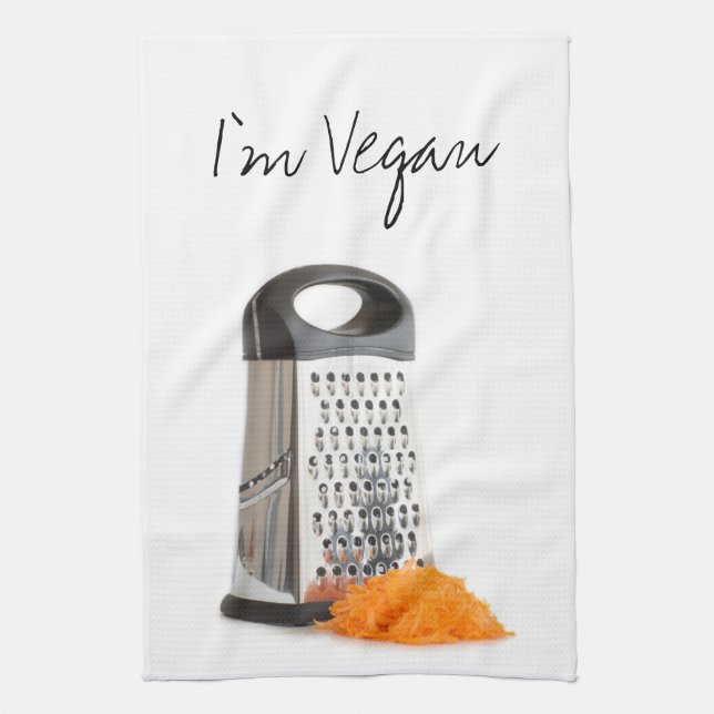 Grater and grated carrot tea towel (Vertical)