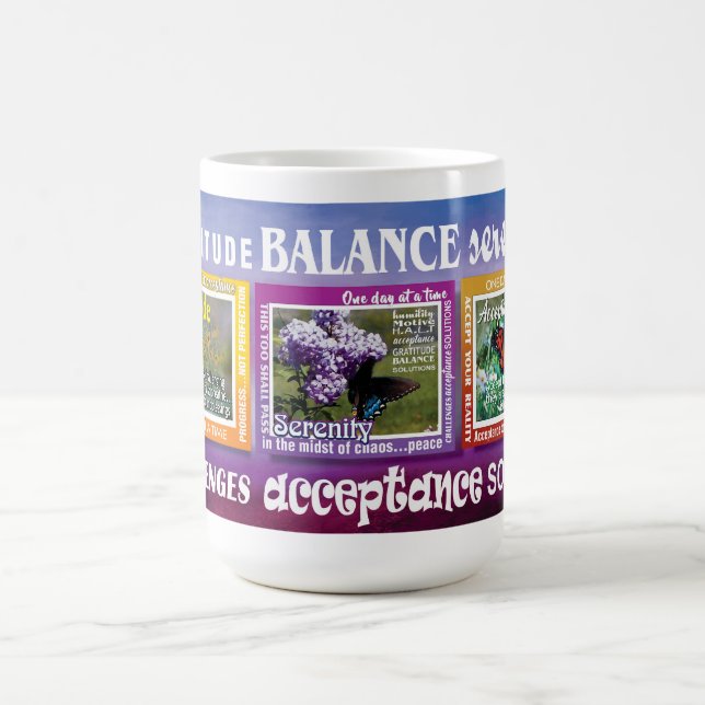 gratitude 12-step butterfly slogans mug (Center)