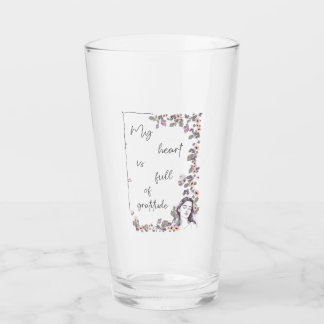 Gratitude Affirmation. Floral Positive Mindset Glass
