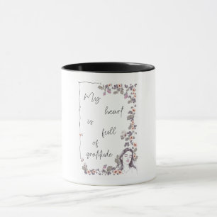 Gratitude Affirmation. Floral Positive Mindset Mug