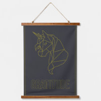 Gratitude affirmation poster of a unicorn horse