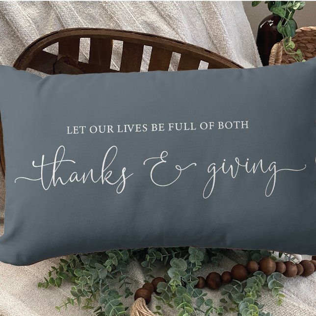 Gratitude and Giving Saying Lumbar Cushion (Creator Uploaded)