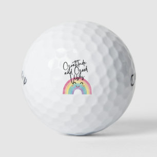“Gratitude and Good Vibes” with Rainbow Icon ✨🌈⛳️ Golf Balls