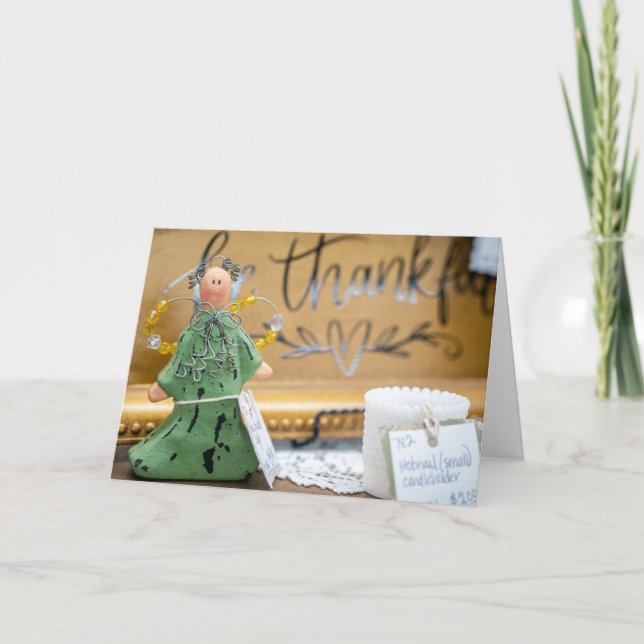 Gratitude Angel - A Rustic Thanksgiving Decor Card (Front)