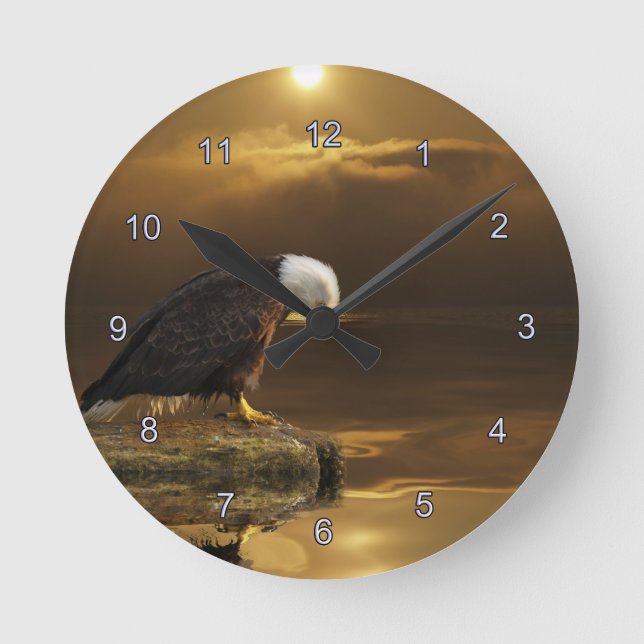 Gratitude Bald Eagle Spiritual Wildlife Clock (Front)