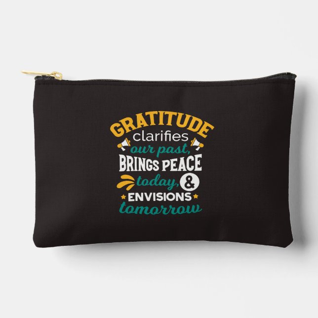  Gratitude Brings Peace Today – Positive Faith Accessory Pouch (Front)