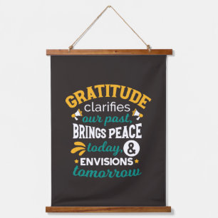  Gratitude Brings Peace Today – Positive Faith Hanging Tapestry