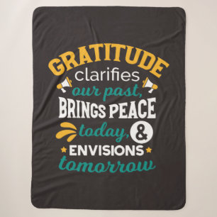 Gratitude Brings Peace Today – Positive Faith Sherpa Blanket