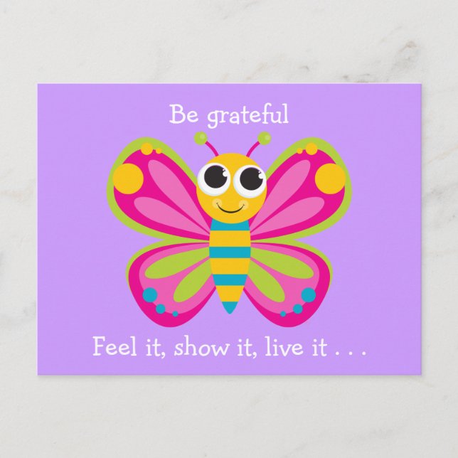 Gratitude Butterfly Postcard (Front)