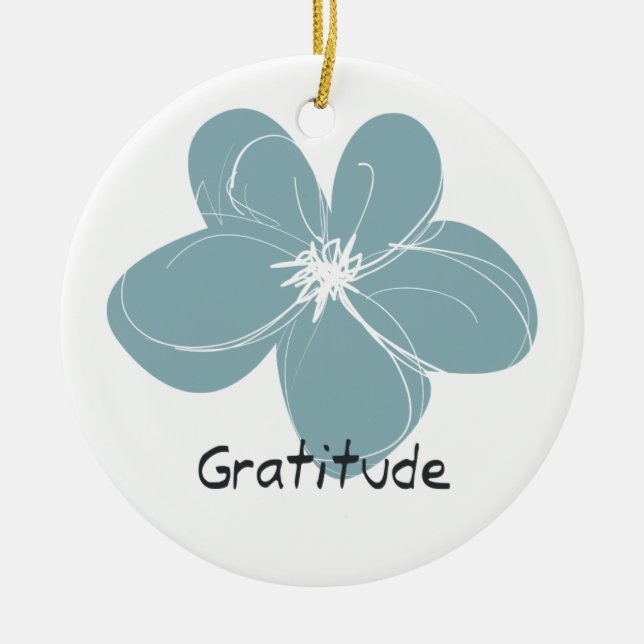 Gratitude Ceramic Tree Decoration (Front)