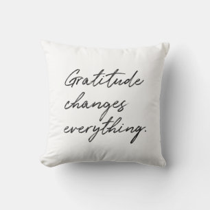 Gratitude Changes Everything Typography Cushion