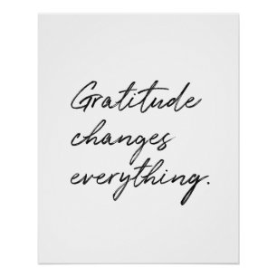 Gratitude Changes Everything Typography Poster