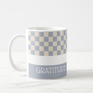 Gratitude Chequered Journal Coffee Mug