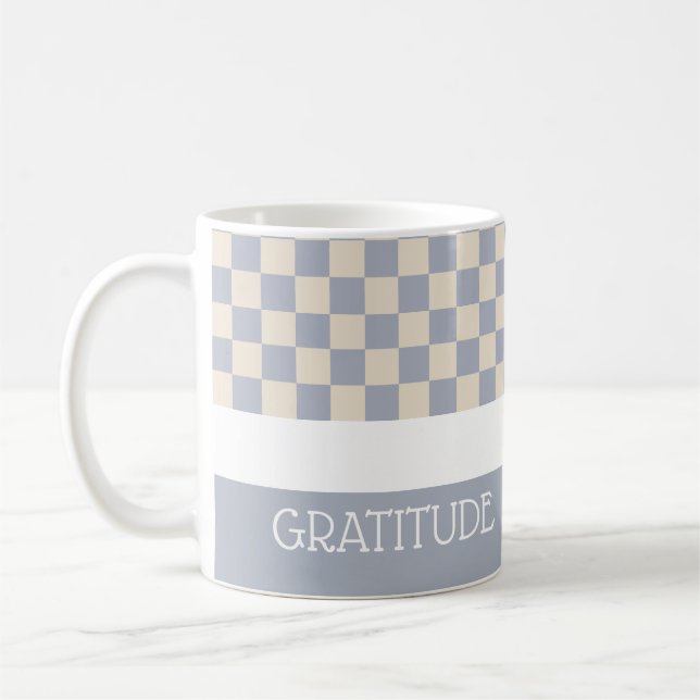 Gratitude Chequered Journal Coffee Mug (Left)