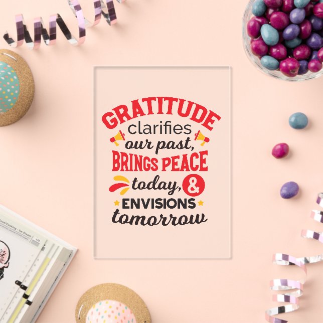 Gratitude Clarifies Our Past – Inspirational Art Acrylic Invitations (Insitu (Celebration))