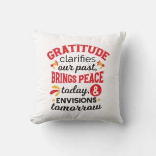 Gratitude Clarifies Our Past – Inspirational Art Cushion