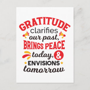 Gratitude Clarifies Our Past – Inspirational Art Holiday Postcard