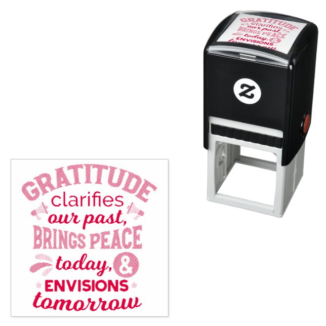 Gratitude Clarifies Our Past – Inspirational Art Self-inking Stamp (In Situ)