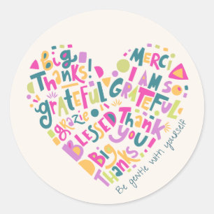 Gratitude  classic round sticker