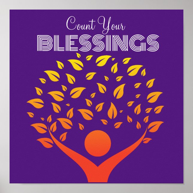 Gratitude Count your Blessings motivational Poster (Front)