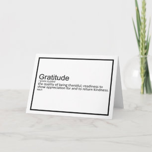 Gratitude Definition Note Card