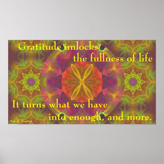 "Gratitude ...Enough and More" Poster (Front)