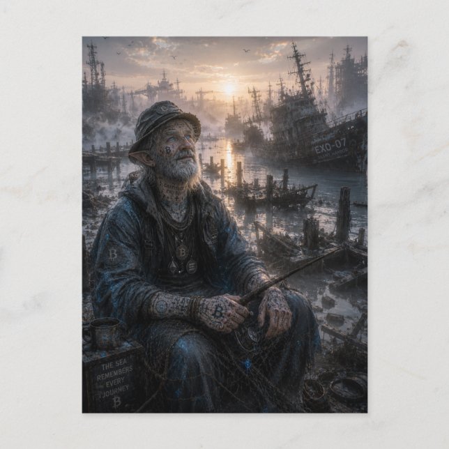 Gratitude / Fisherman / A Quiet Harbour Postcard (Front)