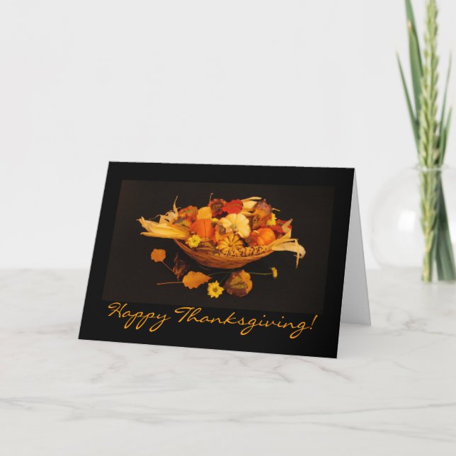 Gratitude Harvest Thanksgiving Holiday Card (Front)