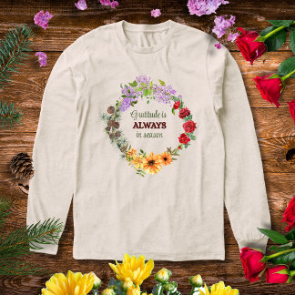 Gratitude in Every Season Floral Wreath Tri-Blend Shirt