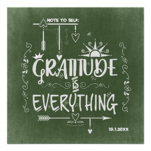 Gratitude is Everything Note to Self Chalkboard Poster