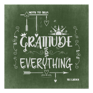 Gratitude is Everything Note to Self Chalkboard Poster