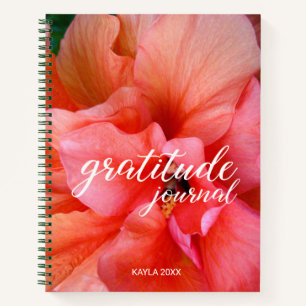 Gratitude Journal Beautiful Flower and Custom Name