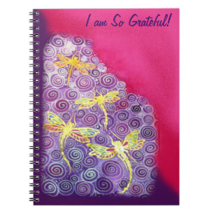 Gratitude Journal: Dragonfly Silk Image by Cyn Mc Spiral Notebook