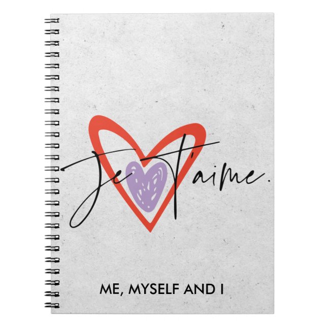 Gratitude Journal, Grey, Red,Purple, Self love  Notebook (Front)