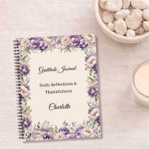 Gratitude journal lavender champagne florals