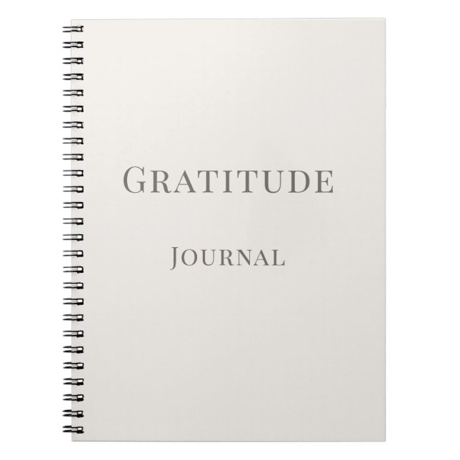 Gratitude Journal - Minimalist Typography Notebook (Front)