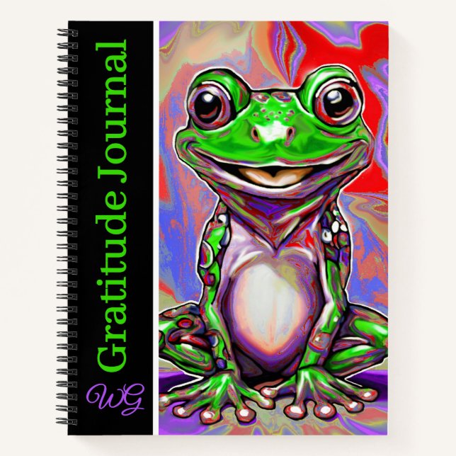 Gratitude Journal Personalised Graffiti Frog (Front)