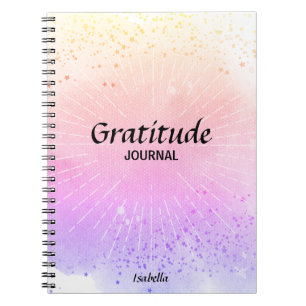 Gratitude Journal Pink Purple Watercolor Monogram