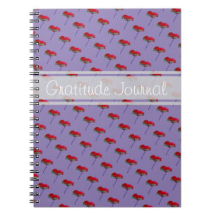 Gratitude journal poppy flower customisable text
