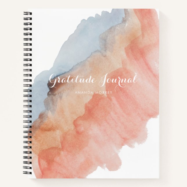 Gratitude Journal soft Watercolor personalised (Front)