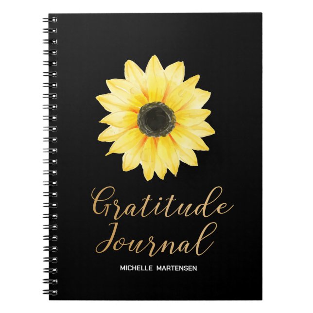Gratitude Journal - Sunflower Journal Notebook (Front)